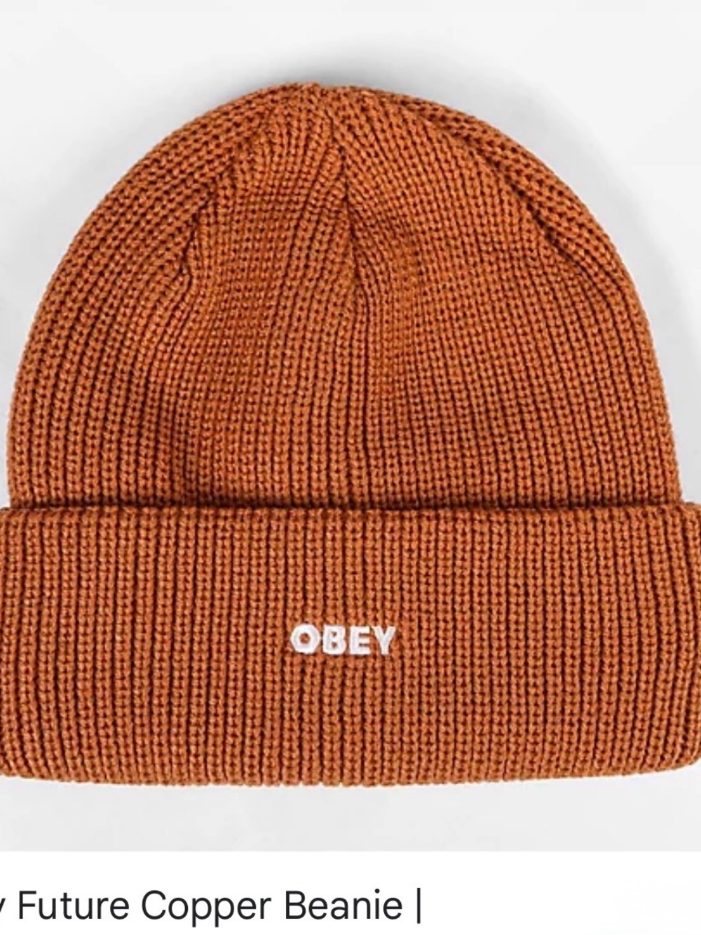 Obey Copper Ribbed Cuff Beanie